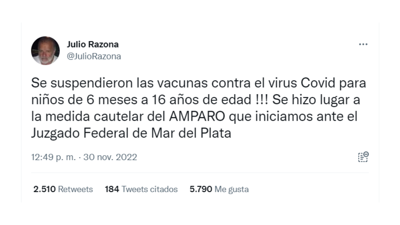 Julio Razona twitter